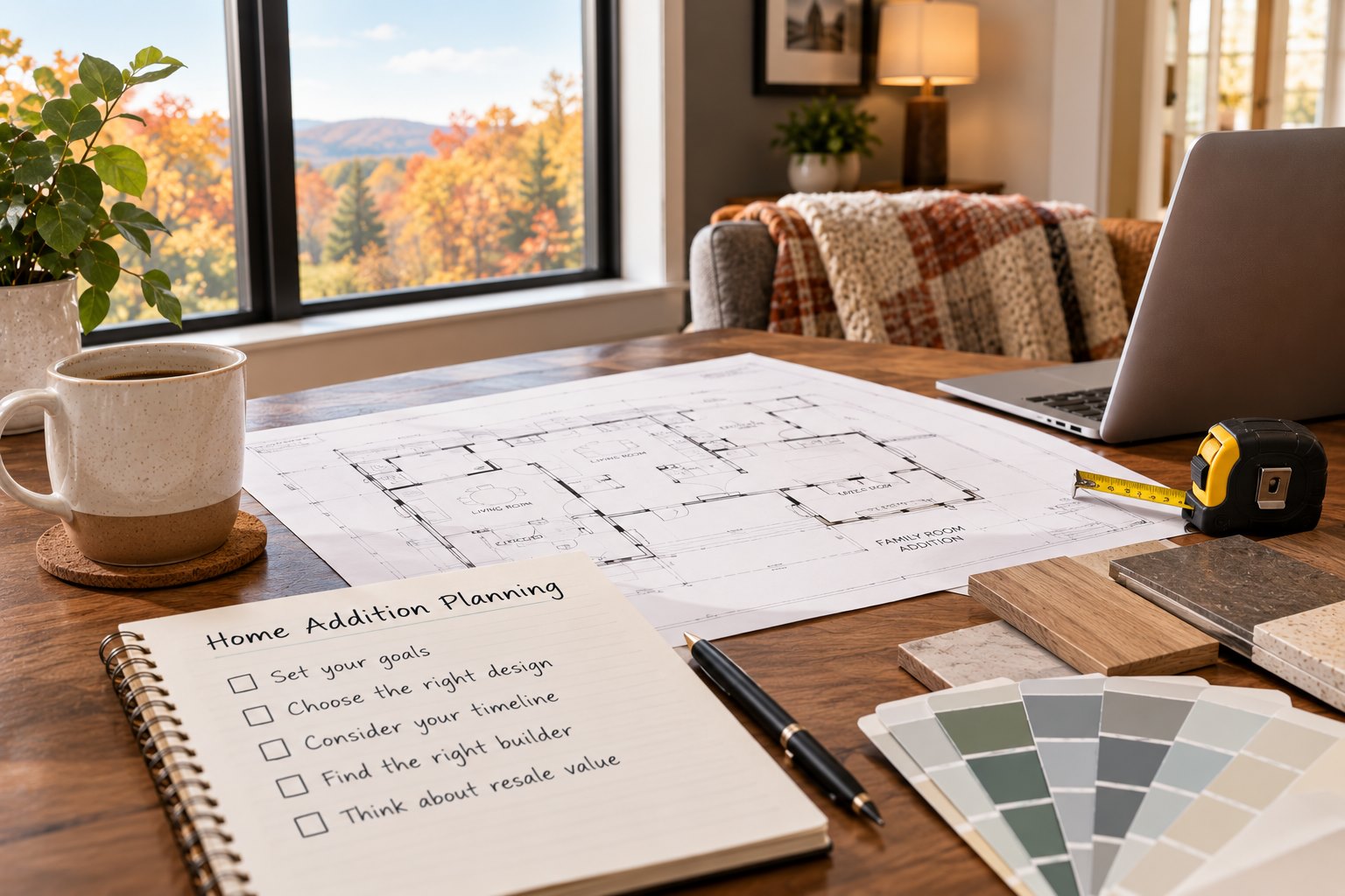 Home Addition Planning Workspace 2 | Milam Homes Family reviewing space needs for a renovation